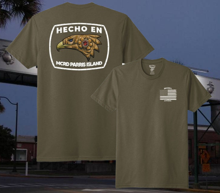 Hecho en MCRD San Diego/Parris Island T Shirt by MEXUSMAR Apparel