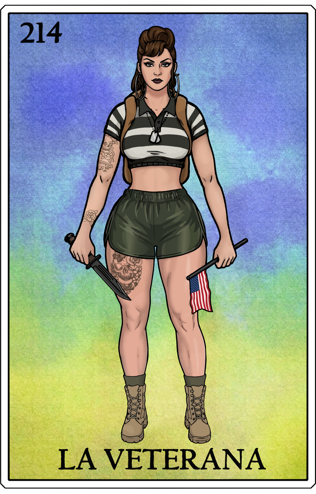 LA VETERANA LOTERIA T-SHIRT by MEXUSMAR