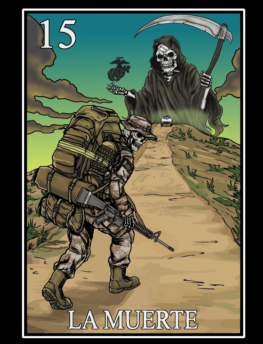 La Muerte Lotería T Shirt by La Linea MEXUSMAR