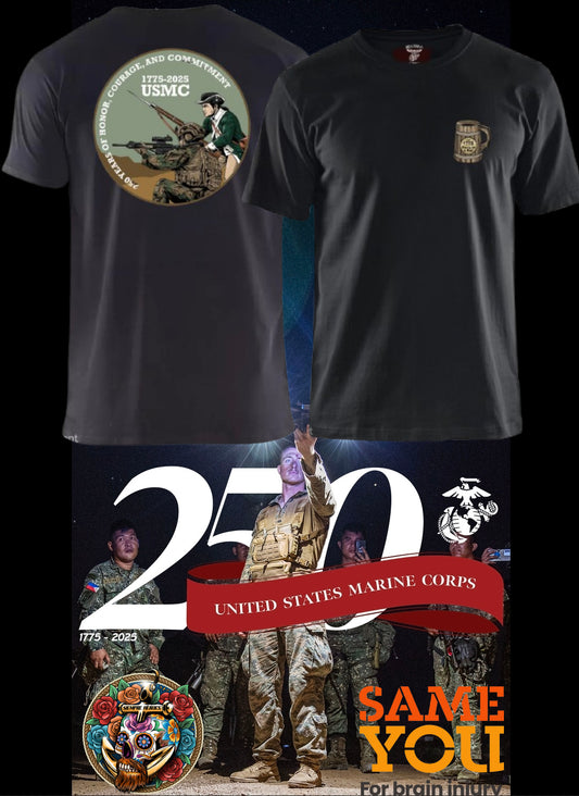 The 250th USMC Birthday T-Shirt by LZH Hockey