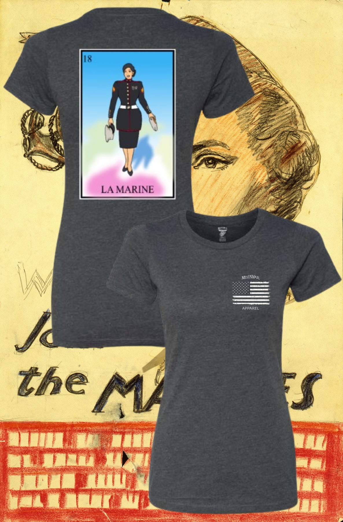 La Marine Loteria T Shirt by La Linea MEXUSMAR