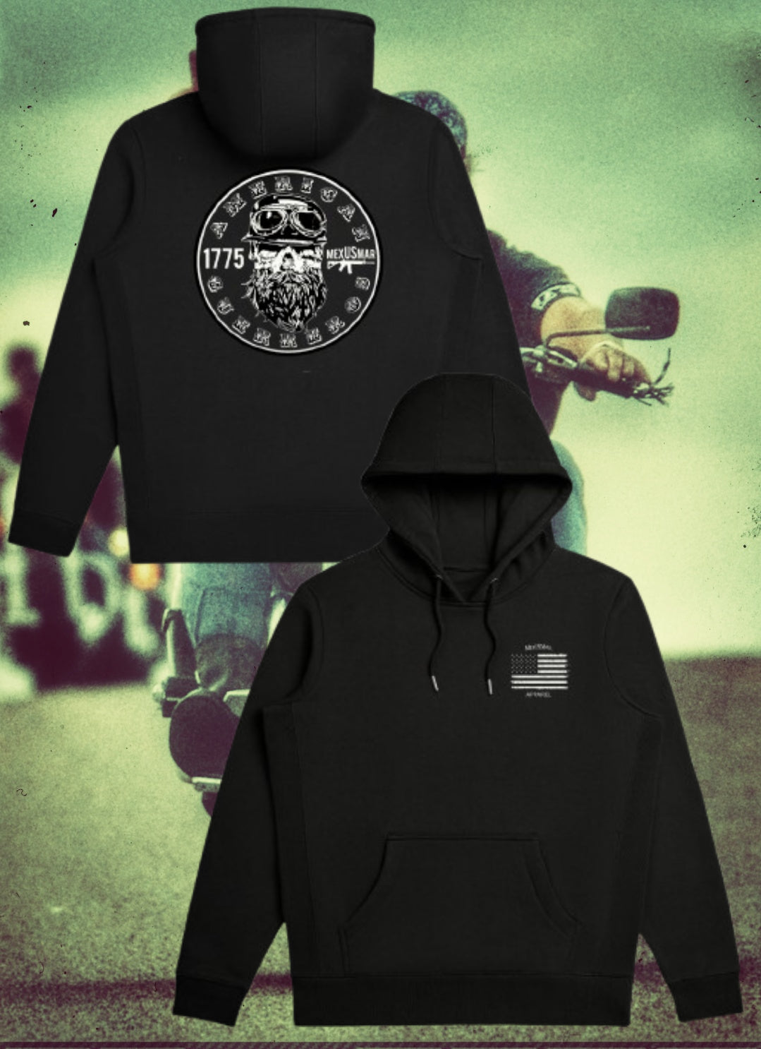 American Guerreros Premium Hoodie/ Zip-Up Hoodie by La Linea MEXUSMAR