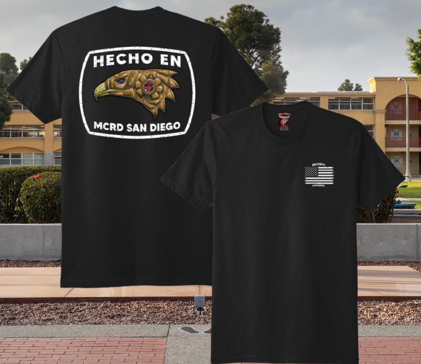 Hecho en MCRD San Diego/Parris Island T Shirt by MEXUSMAR Apparel