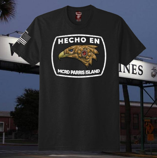 Hecho en MCRD San Diego/Parris Island T Shirt by MEXUSMAR Apparel