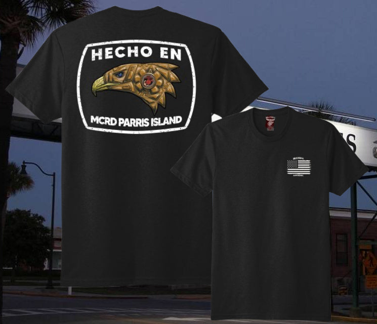 Hecho en MCRD San Diego/Parris Island T Shirt by MEXUSMAR Apparel