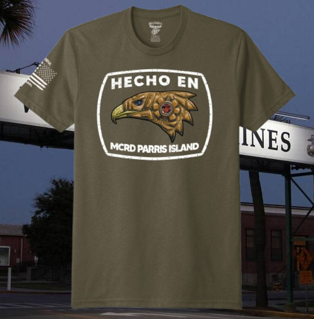 Hecho en MCRD San Diego/Parris Island T Shirt by MEXUSMAR Apparel