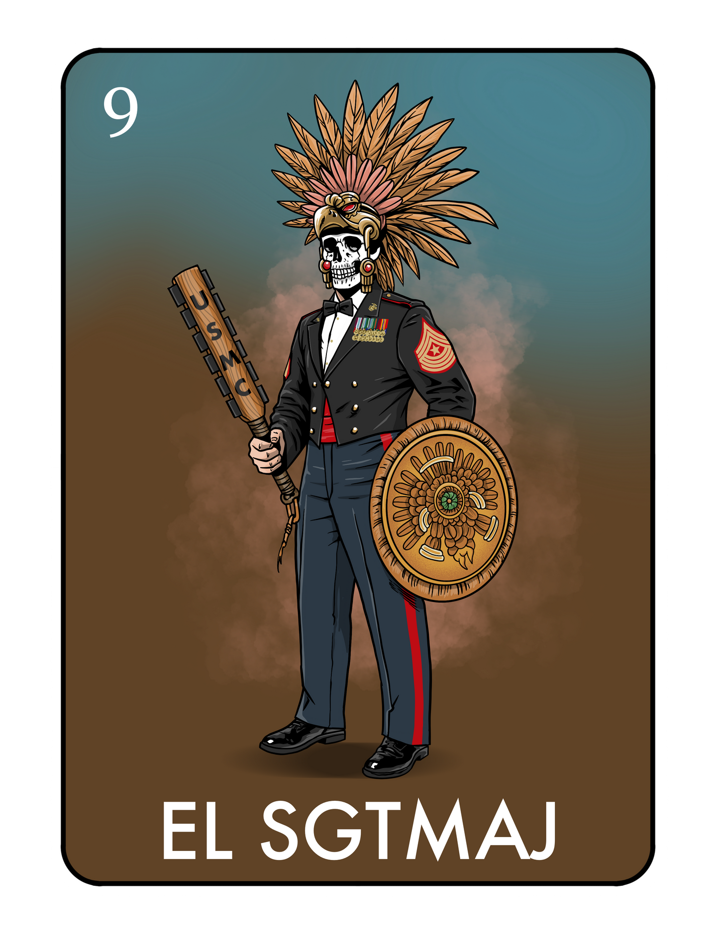 EL SGTMAJ Loteria T Shirt by La Linea MEXUSMAR