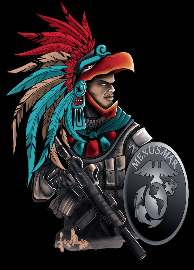 The Eagle Warrior T Shirt by La Linea MEXUSMAR