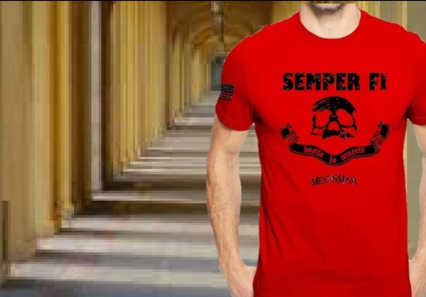 Semper Fi Hasta La Muerte T Shirt by La Linea MEXUSMAR