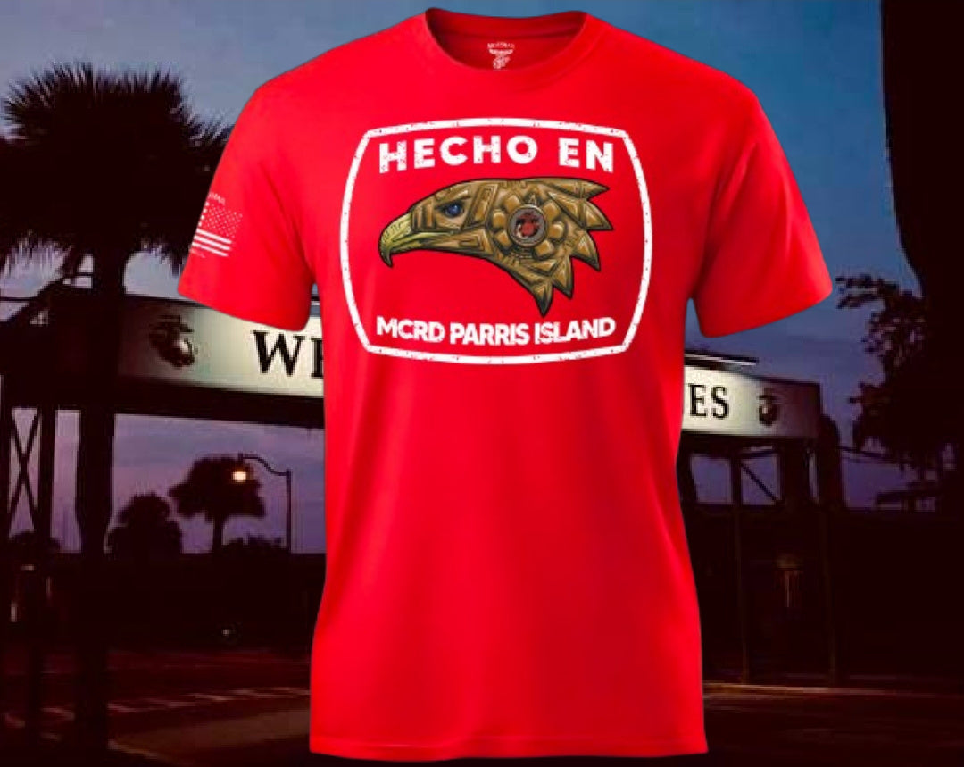 Hecho en MCRD San Diego/Parris Island T Shirt by MEXUSMAR Apparel