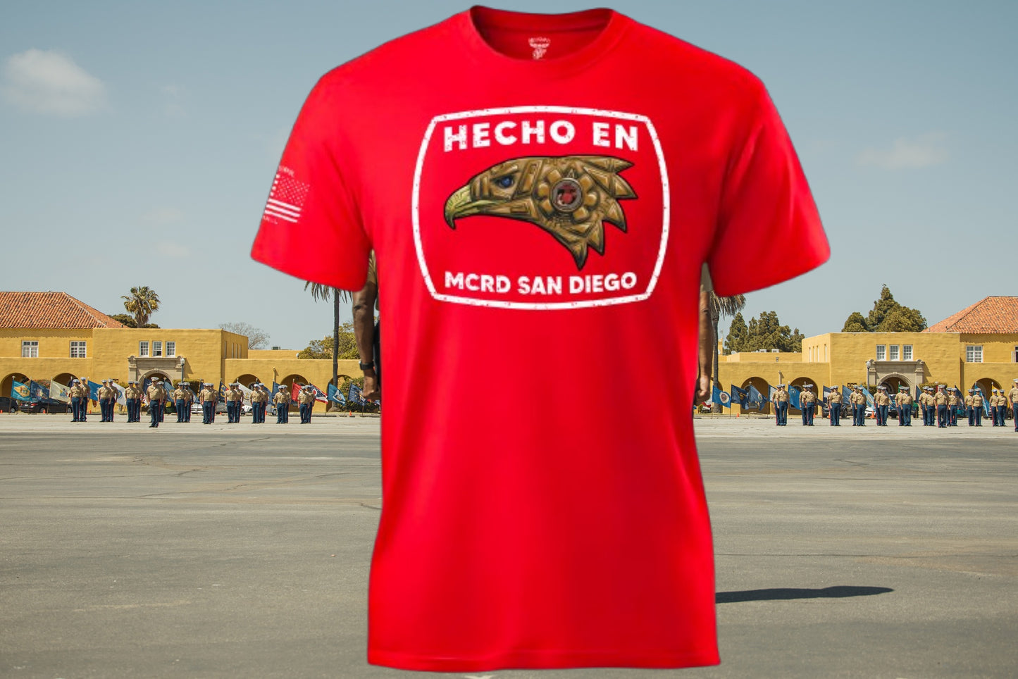 Hecho en MCRD San Diego/Parris Island T Shirt by MEXUSMAR Apparel
