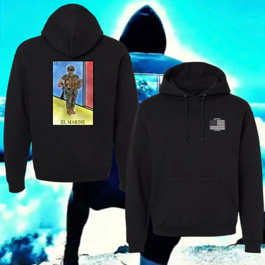 El Marine Lotería  Premium Hoodie by La Linea MEXUSMAR