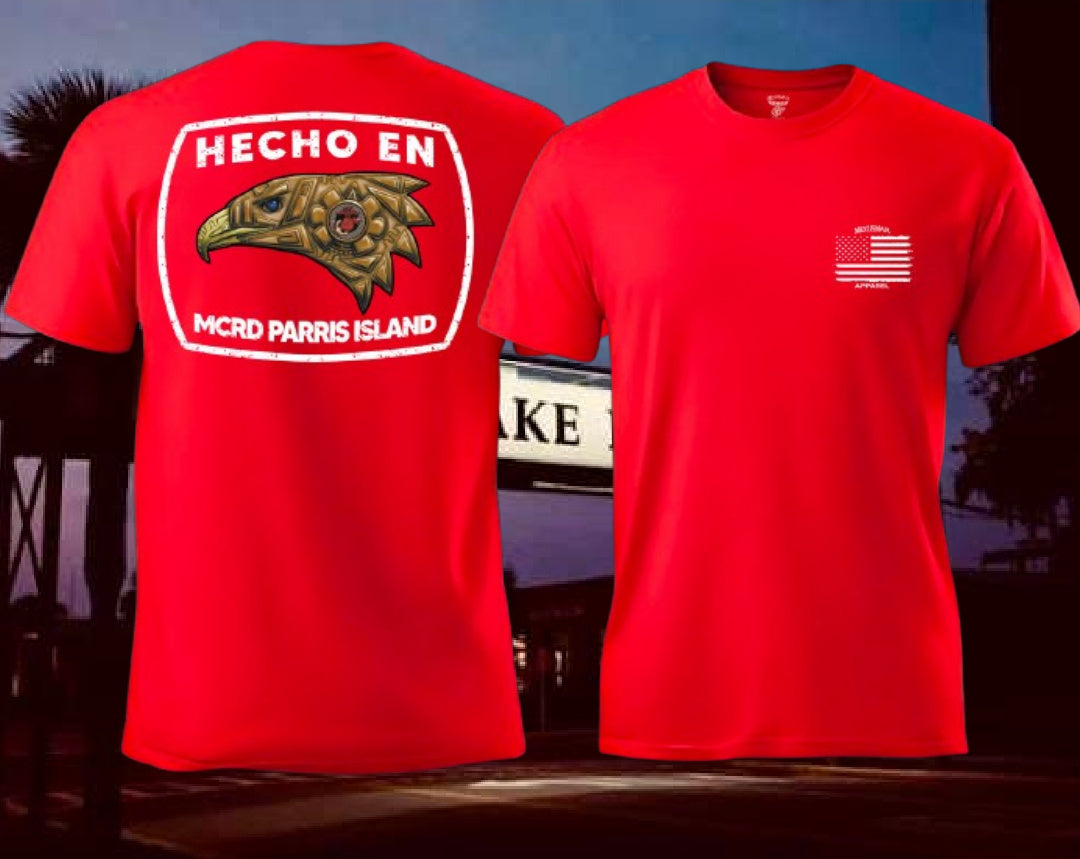 Hecho en MCRD San Diego/Parris Island T Shirt by MEXUSMAR Apparel