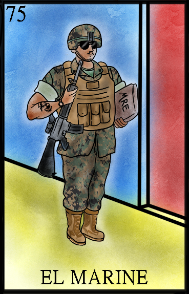 El Marine Lotería  Premium Hoodie by La Linea MEXUSMAR