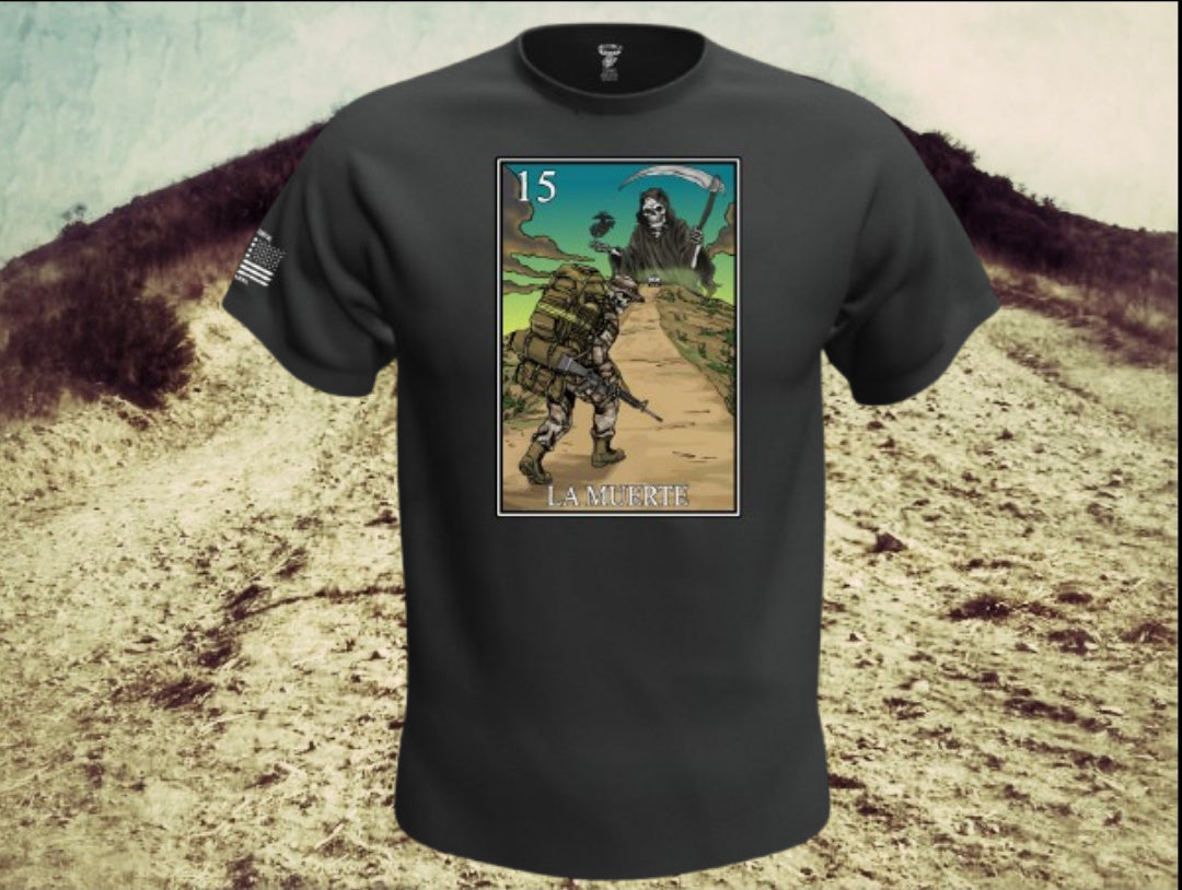 La Muerte Lotería T Shirt by La Linea MEXUSMAR